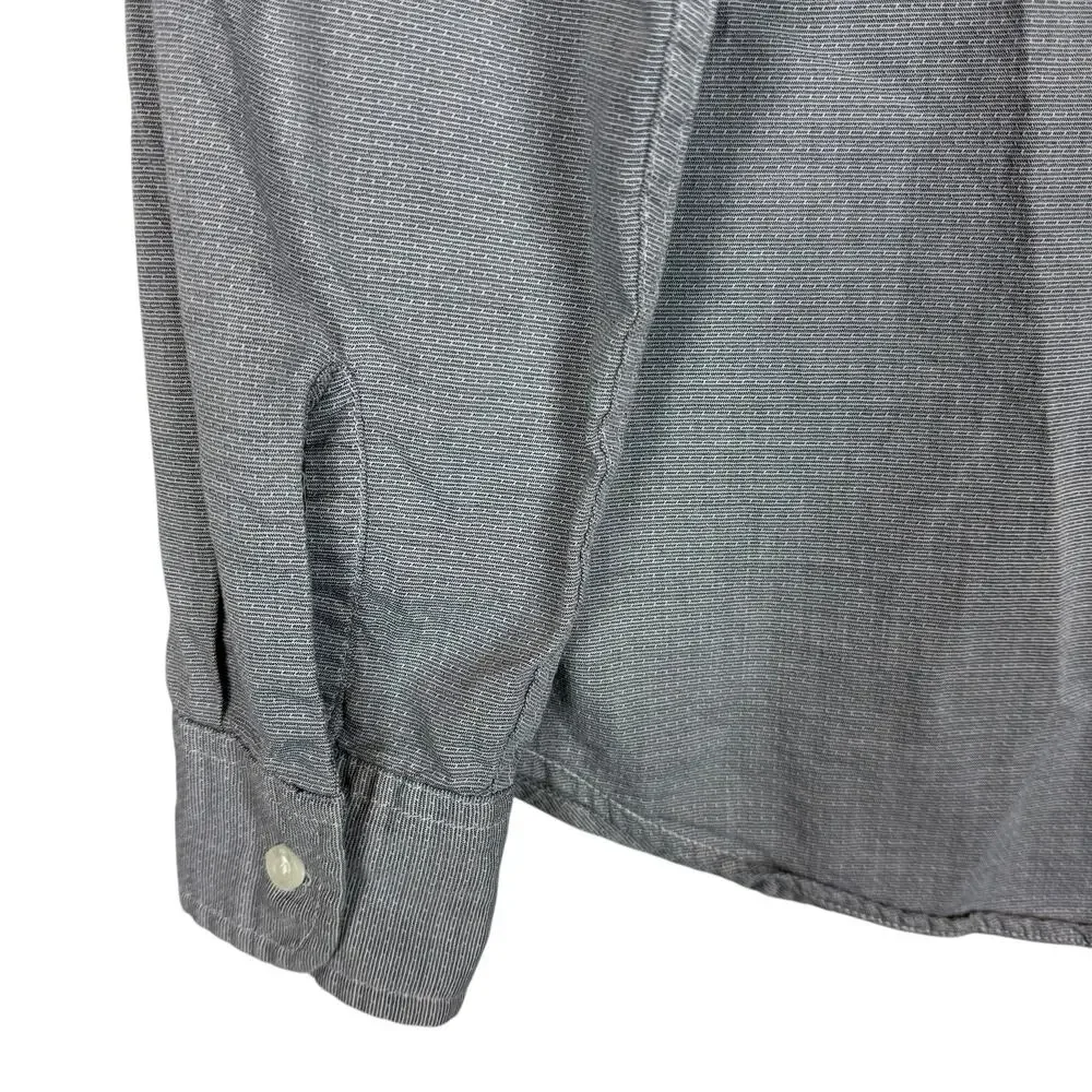 Levi's Shirt Men's Small‎ Gray Round Hem Pockets Long Sleeve Casual Button-Down